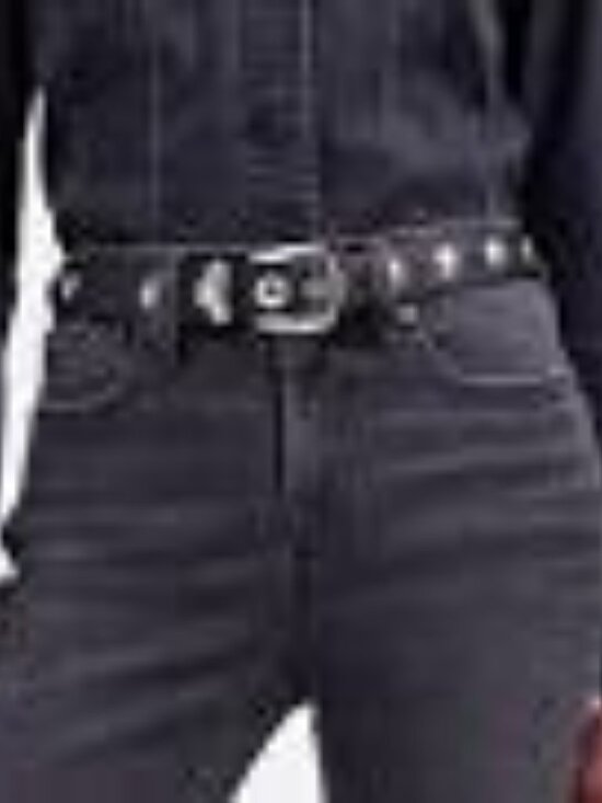 Madewell Black and Silver Studded Western Belt XXL NWT‎ main image 4